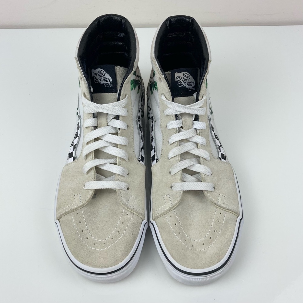 Vans Women’s Sk8-Hi “Checker Floral” White Cream Rose Skate Shoes Size 8.5 - Picture 4 of 11